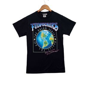 Fudpuckers Beachside Bar and Grill Destin FL Black Men's Double-Sided T Shirt S